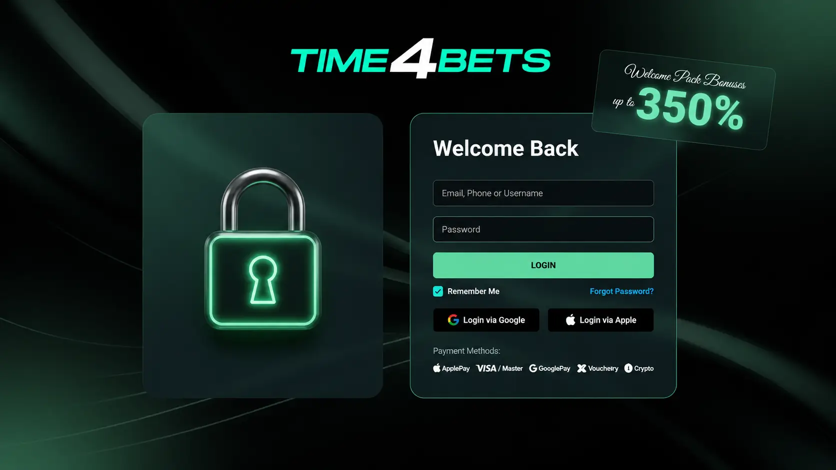 Log in to Your Time4Bet Account